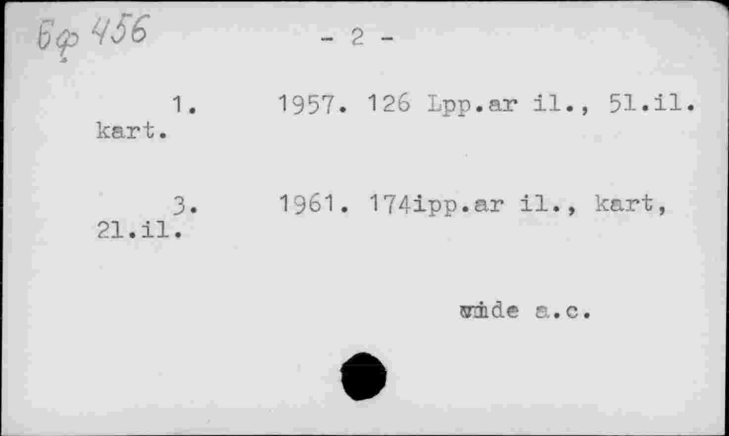 ﻿Ч5&
1.	1957. 126 Lpp.ar il., 51.il.
kart.
3.	I96I. 174ipp.ar il., kart,
21.il.
vide a.c.